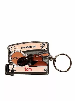 VTG Personalized Tom Lucite BRANSON MO COUNTRY COWBOY GUITAR MUSICAL Keyring • $45