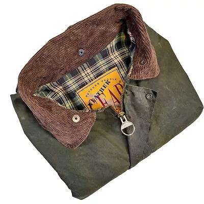 Mens Weather Gear Wax Jacket Large Green Fishing Shooting Riding Hunting Farming • $25.25