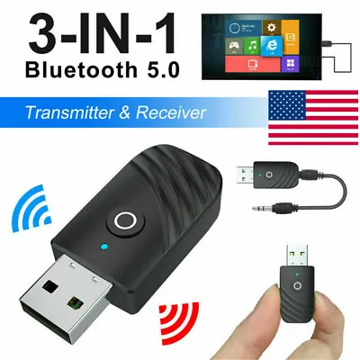 3in1 USB Wireless 5.0 Bluetooth Transmitter Receiver Audio Adapter 3.5mm Aux Car • $3.70