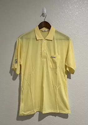 VINTAGE Honda Civic Polo Shirt Adult Size Large Yellow Single Stitch Mens 1980s • $49.99