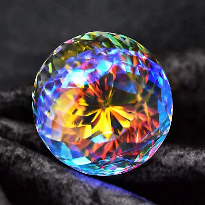 72.80 Ct Natural Mystic Topaz Rainbow Fire Round Sparkling Gemstone • $0.01