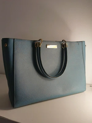 £23.99 • Buy Carvela Navy Blue Faux Leather Tote Bag With Zip Top & Shoulder Strap