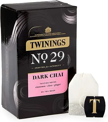 £4.92 • Buy Twinings Dark Chai Tea Bags Ginger Cinnamon Clove Caffeinated 40 Count 