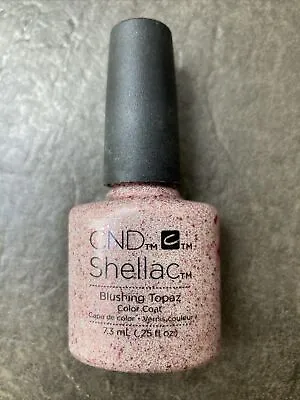 £8.49 • Buy Genuine CND Shellac UV LED Gel Nail Polish Blushing Topaz, Pink Glitter 1/2 Full