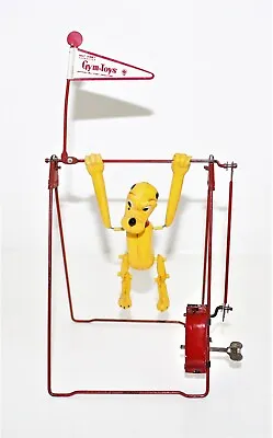 1950's LINEMAR WALT DISNEY CELLULOID PLUTO GYMNAST WINDUP GYM-TOY WORKS! • $49.95