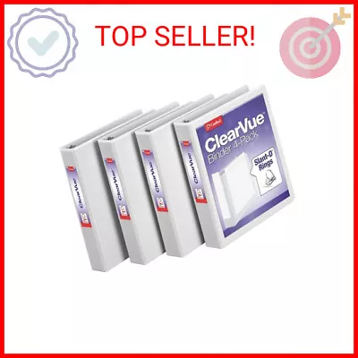 Cardinal 1.5 Inch 3 Ring Binder D Ring White 4 Pack Holds 375 Sheets (29400) • $26.99