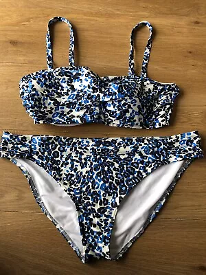 Marks & Spencer Ladies Blue Patterned Bikini Size 20 • £9.95