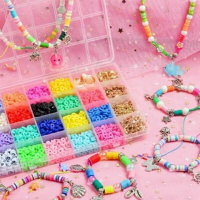 £9.19 • Buy 4400 Piece Clay Bead Jewellery Making Kit Polymer Clay Bead Set Jewellery Kit