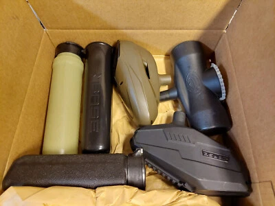 $5 • Buy 3 Paintball Pods, 3 Hoppers, Used. Pinokio Base APP Pods, HK Army, Base, B Eagle