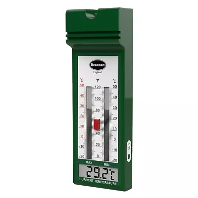 Digital Max Min Greenhouse Thermometer Garden Shed Indoor Brannan - 12/431/3 • £13.95