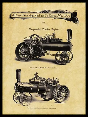 1907 J.I. Case Threshing Machine Compound Traction Engine NEW Metal Sign: Racine • $19.88