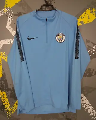 Manchester City Pullover Jacket Sweater Size XL Nike 894318-490 Ig93 • $42.49