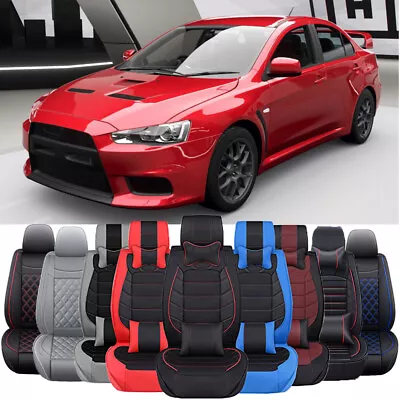 Car Seat Covers Deluxe Leather Front & Rear Cushion For Mitsubishi Lancer ES LS • $149.05