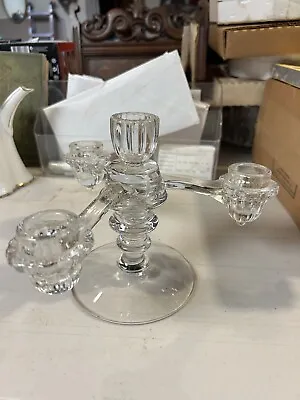 $8 • Buy Vintage Crystal Candelabra With 4 Sockets For Candles