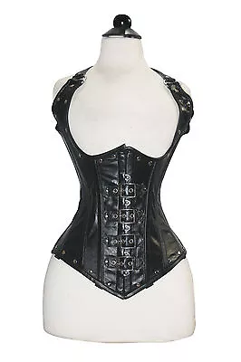£105.74 • Buy New Beautifull Black Leather Cup Less Steampunk  Corset  Waist Trainer Corsets