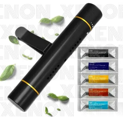 Car Air Vent Clip - Perfume Diffuser + Free 5 Aroma Fragrance Sticks -BLACK • £4.70