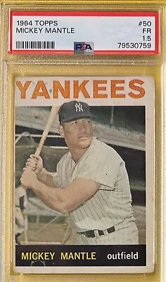 1964 Topps #50 Mickey Mantle ** PSA FR 1.5 ** New York Yankees 🙌🏻😁 • $185
