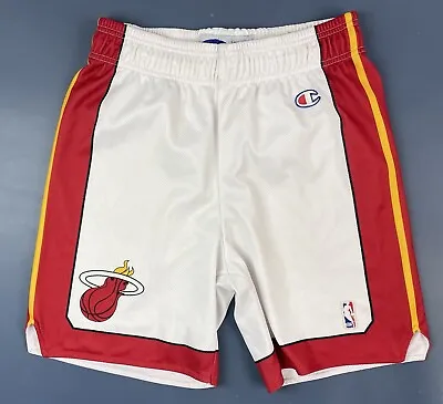 Vintage Miami Heat Nba Basketball Shorts Champion Size S Adult • £71.99