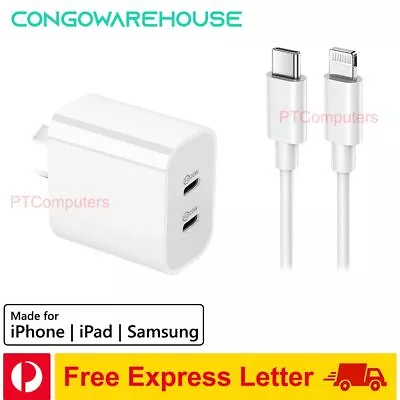 40W DUAL USB-C PD Fast Charging Wall USB C Charger Power Adapter Type-C Brick AU • $9.85
