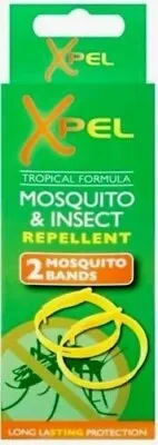 2pk Xpel Adult Mosquito & Insect Bug Repellent Wrist Bands Protection Deet Free • £2.45