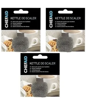 3 X Chef Aid Kettle Limescale Descaler Steel Wire Fur Collector Remover Cleaner • £4.87