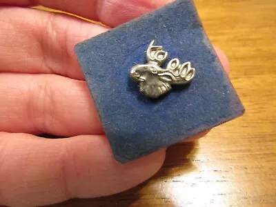 Vintage Moose Lodge Moose Head Sterling Silver Screw Back Lapel Pin • $7.95