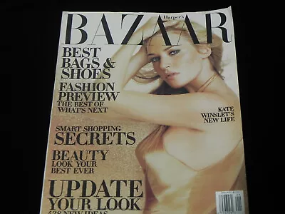 Vintage Harper's BAZAAR Women's Fashion Magazine - KATE WINSLET Cover Jan. 2003 • $7.99