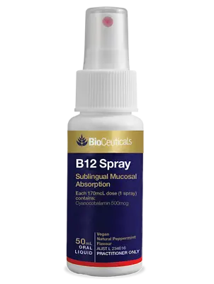 BioCeuticals B12 Spray 50mL Oral Liquid Sublingal Mucosal Absorption Vegan Mint • $19.95
