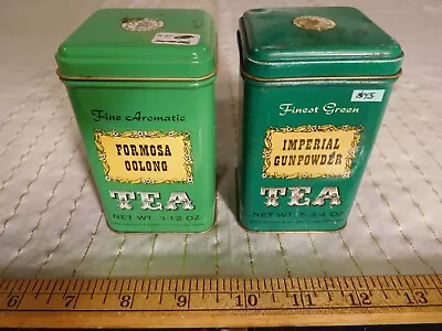 2 Vintage J. Wagner Gunpowder & Formosa Tea Tins Cans • $85