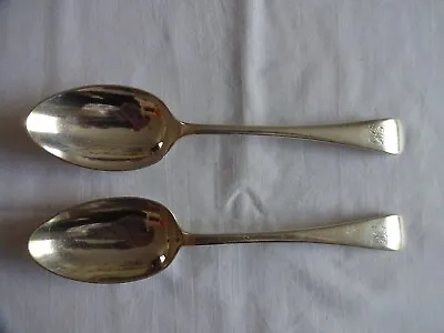 VINTAGE SILVER PLATE DANIEL & ARTER SHEFFIELD SERVING SPOON  X 2 LENGTH 22 Cm • £14