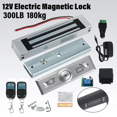 Door Access Control System Electric Magnetic Lock 300Lbs W 2 Remote Control • £61.99