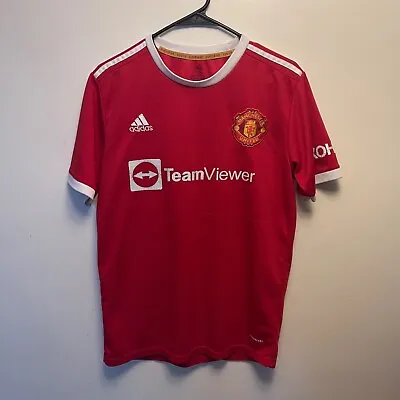 Adidas 2021/22 Manchester United Home Kit Soccer Jersey Men’s Size Medium • $32