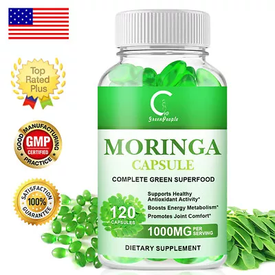 Moringa Oleifera Leaf Organic Extract 1000mg Strength Antioxidant 120 Capsules • $13.89