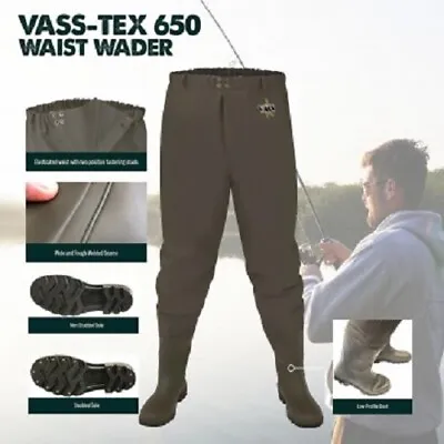 Vass-Tex 650 Waist Waders With Low Profile Boot • £72.95