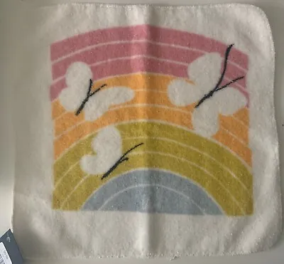 Vera Neumann Burlington Washcloth Towel 100% Cotton Vintage Rainbow Butterfly • $10