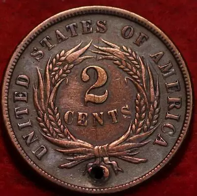 1865 Philadelphia Mint Copper Two Cent Coin • $1.25