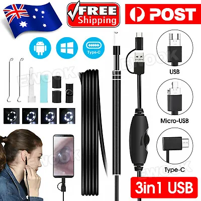 LED Ear Camera Cleaner Endoscope Otoscope Scope Pick Ear Wax Removal Scoop Tool • $10.95