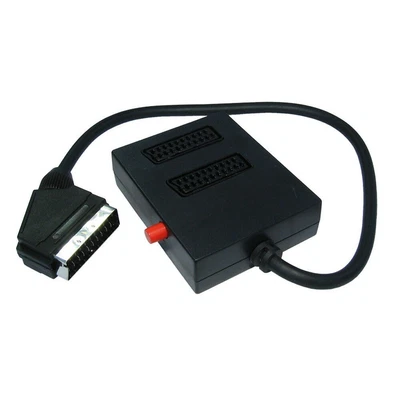 £5.90 • Buy 2 Way Scart Splitter Adaptor Switch Box Connect 2 Devices To 1 TV Switchable