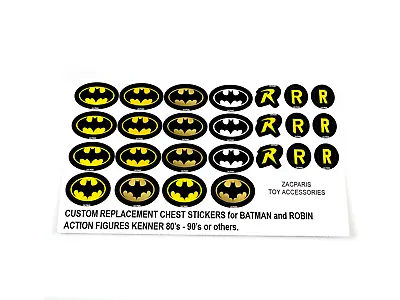 CUSTOM STICKERS For Batman Chest And Robin Chest Logo Action Figures Kenner • $10