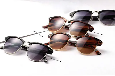 Unisex Fashion Retro Vintage Shades Eye Wear Half Frame Style Sunglasses/Glasses • £1.99