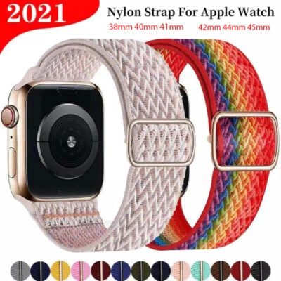 $8.54 • Buy 38/40/42/44mm For Apple Watch IWatch Strap Series 7 SE/6/5 Woven Nylon Loop Band