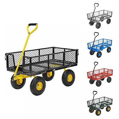 1100lbs Garden Carts Heavy-Duty Yard Mesh Wagon Cart Steel Lawn Utility Cart • $99.99