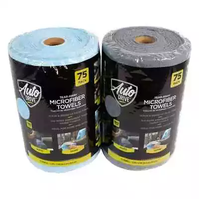 Auto Drive Tear Away Multi-Purpose Microfiber Towels On A Roll Cleaning 75 Pack • $16.97