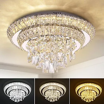 18  Crystal Luxury K9 Chandelier LED 7 Colors Ceiling Pendant Fixtures Lighting • $79.99