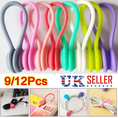 £3.88 • Buy 9/12Pcs Cable Magnetic Headphone Ties Organiser Holder Clip Winder Earphone Cord