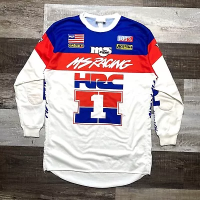 Vintage Honda HRC MS Racing Jersey Shirt Size XL 80s 90s Motocross Long Sleeve • $125