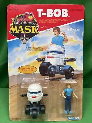 Vintage Kenner 1986 MASK M.A.S.K. T-BOB W/SCOTT TRAKKER Figure UNPUNCHED/SEALED • $185