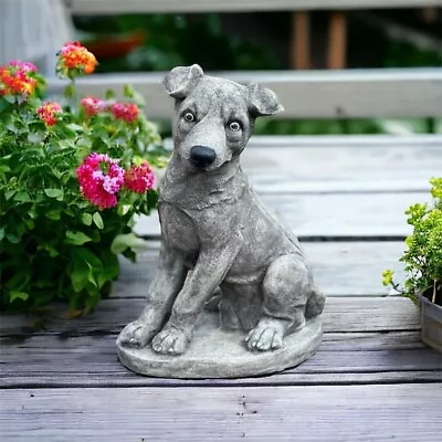 Massive Jack Russel Terrier Statue Garden Dog Sculpture Pet Memorial Stone 17  • $119