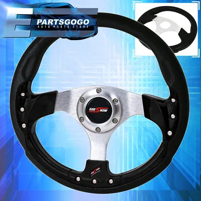 320mm 6 Bolt Design Pvc Leather Black Fusion Style Godsnow Steering Wheel Jdm • $36.99