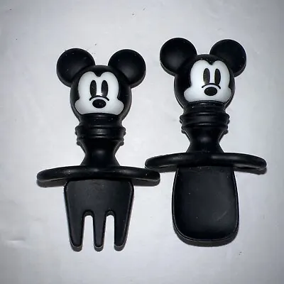 Disney Mickey Mouse Silicone Fork And Spoon Set Bumpkins Infant • $13.99